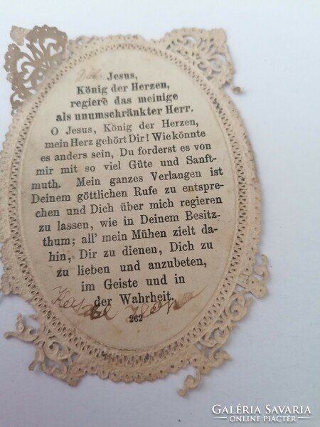 Prayer sheet in German with lacy gilded edges