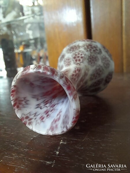 Murano millefiori glass mini vase. 7.2 Cm.