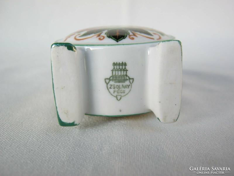 Zsolnay porcelán mini kulacs - Pécs címeres