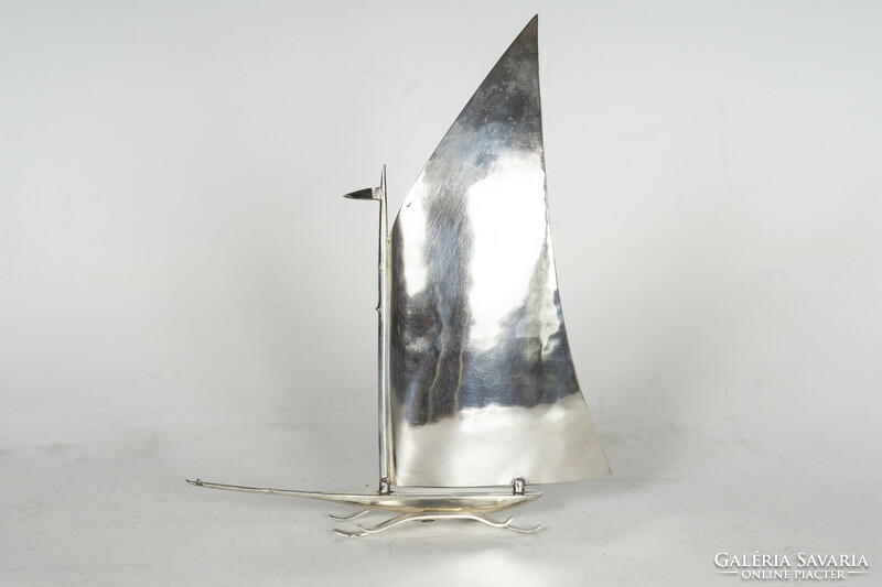 Silver sailboat model