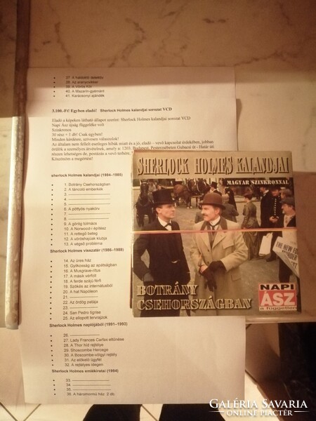 3.100.-Ft! 31 db Sherlock Holmes kalandjai sorozat VCD egyben eladó!