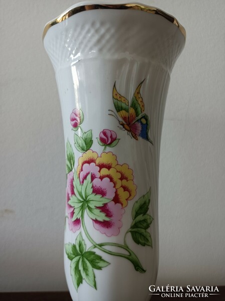 Hollóházi porcelán Pannónia 5102 Váza 21cm Hortenzia