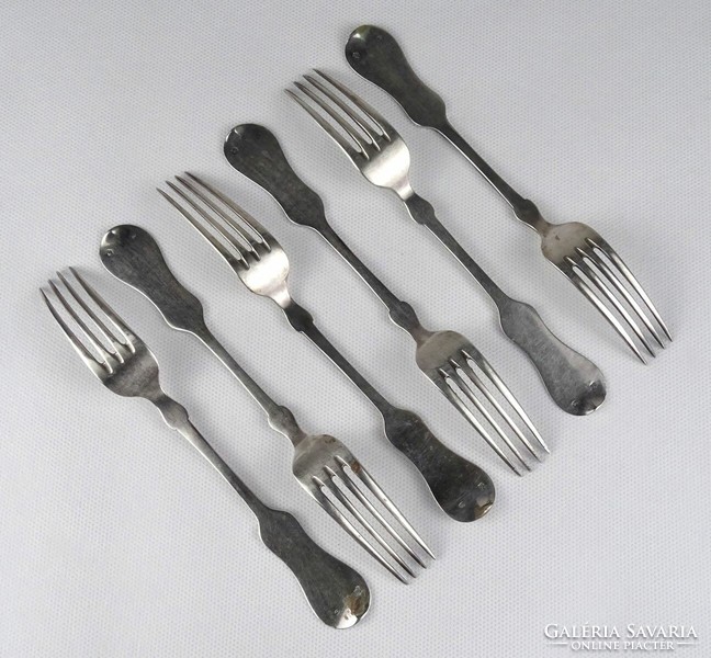 1R008 old marked 800 silver fork set 6 pieces 200g