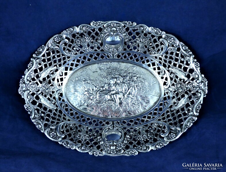Very nice, antique silver tray, German, ca. 1890!!!