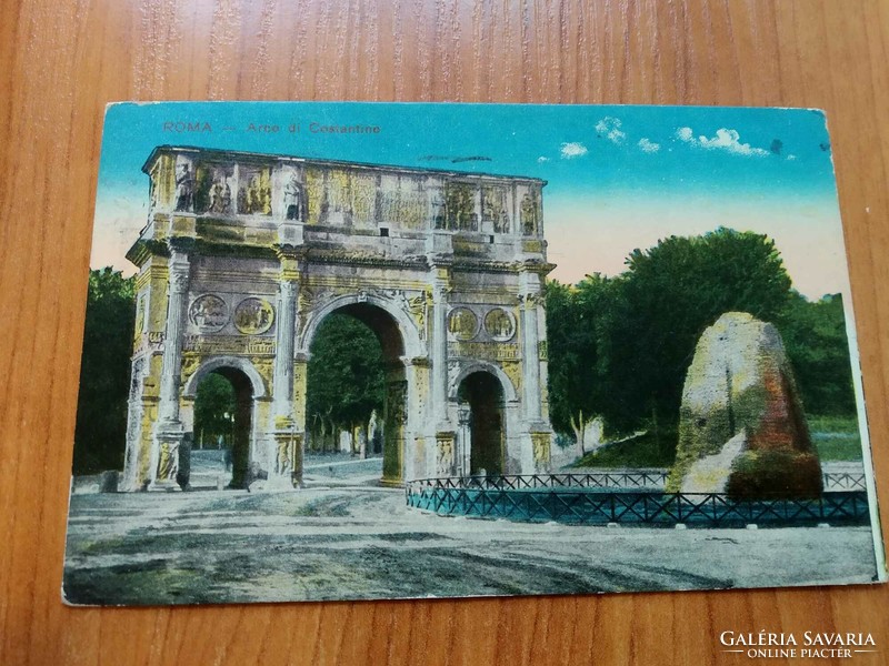 Antique postcard, Italy, Rome, arco di constantino, postmarked 1924