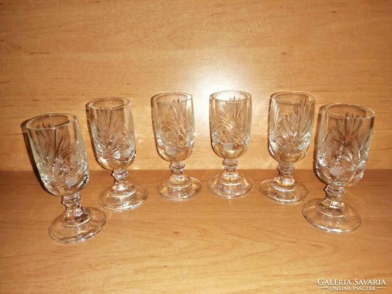 Cut glass short drinking glass set of 6 - 8 cm (9/k)
