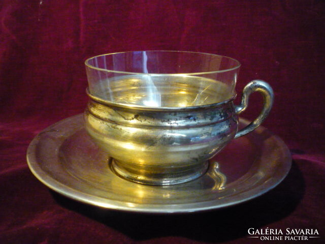 Silver tea cup with glass insert 2201 22