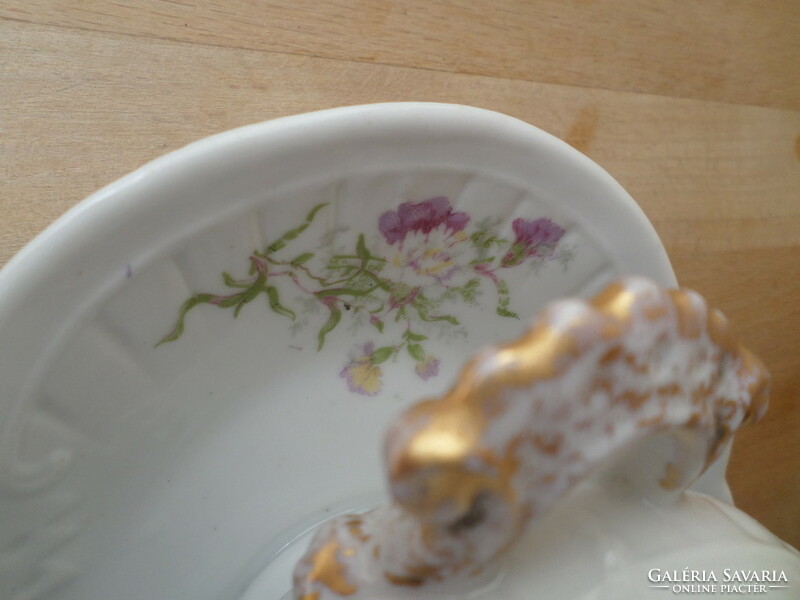Old-antique art nouveau porcelain sauce serving bowl with lid
