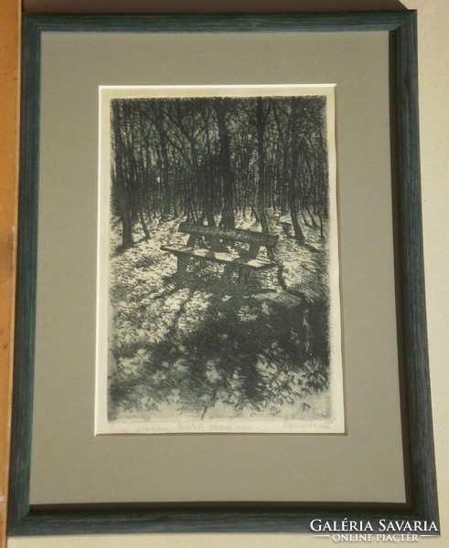 Csulak Elelmér (1887-) : Erdei magány (Pad az erdőben)