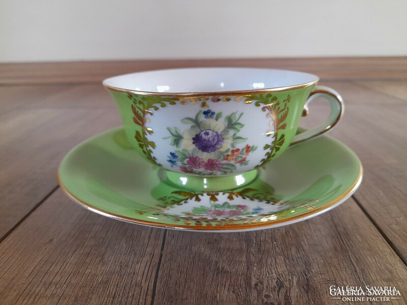 Old Herend green fond painted tea cup