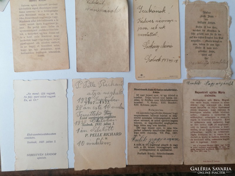 8 old prayer cards, memorial cards, favors