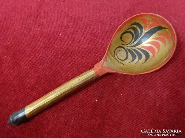 Russian, wooden, painted spoon, length 18 cm. Jokai.