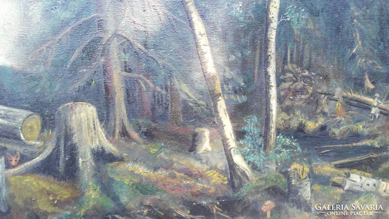Forest, oil painting