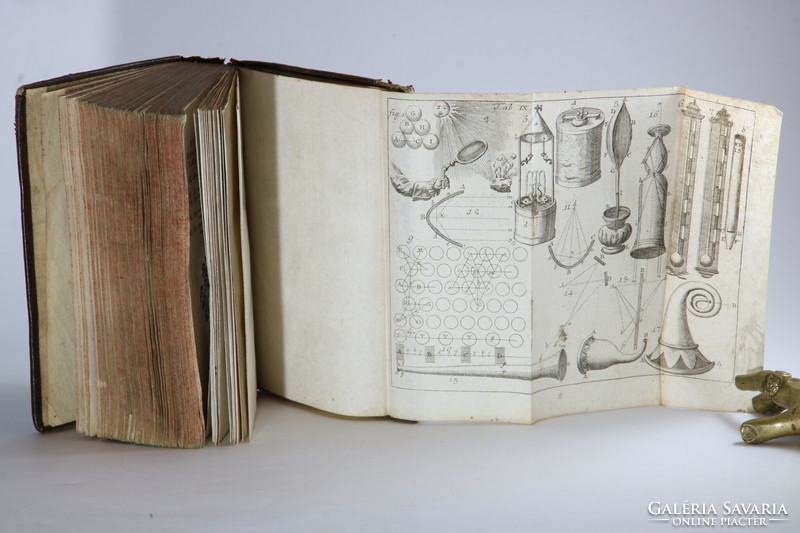 1755 - Redlhamer Fizika tankönyve 9 kihajtható rézmetszettel bőrkötésben !
