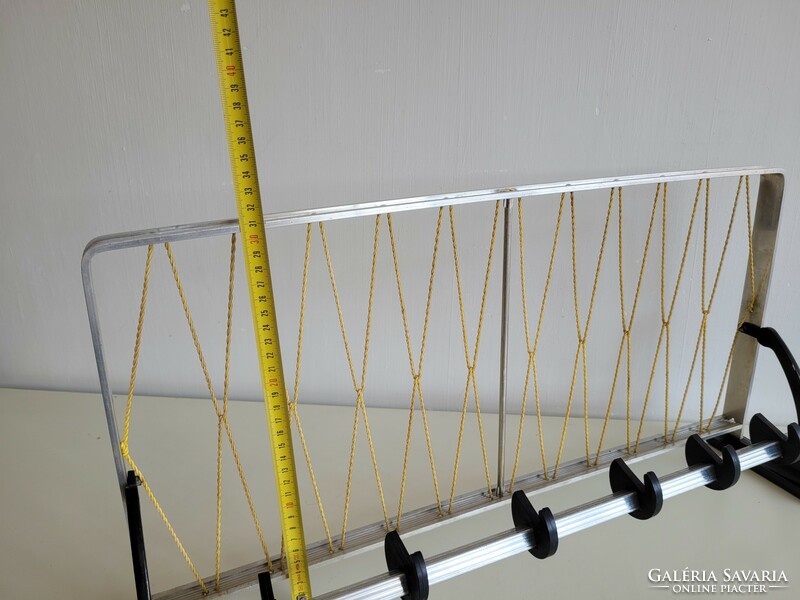 Retro old yellow mesh 63.5 cm aluminum mid century hall hat rack with hanger