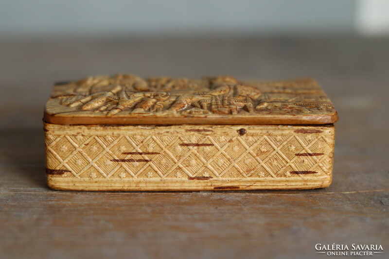 1790 k. tubákos szelence nyírfakéregből / 18th century Snuff Box