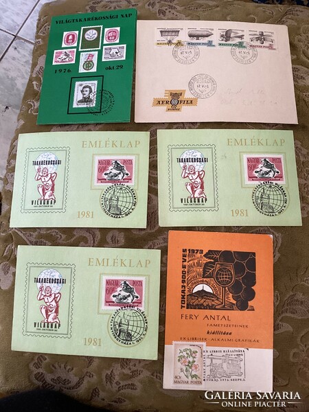 Attention stamp collectors! 7 commemorative cards with stamps and stamps