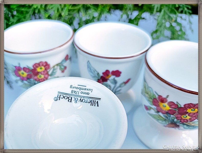 Villeroy & boch, botanica, hand painted flower pattern, porcelain egg holders soft egg holders