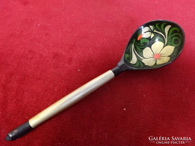 Russian, wooden, painted spoon, length 19.5 cm. Jokai.