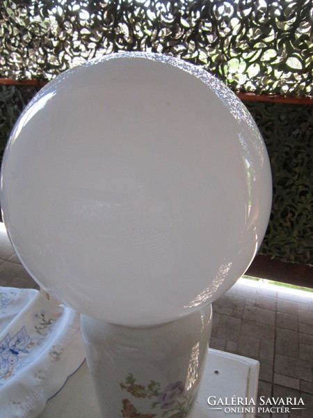 Old, large size, white, art deco, opal glass sphere, mercury opal