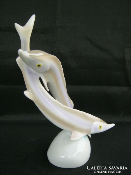 Hollóháza porcelain fish pair of fish visage 23 cm
