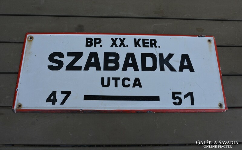 Enamel street name sign Szátka utca xx.Kerület enamel sign