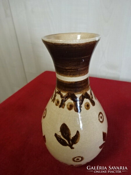 Antique glazed ceramic vase, height 15 cm. Jokai.