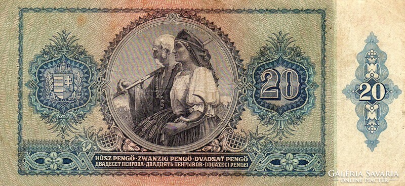 E - 004 -  Magyar bankjegyek:  1941  20 pengő