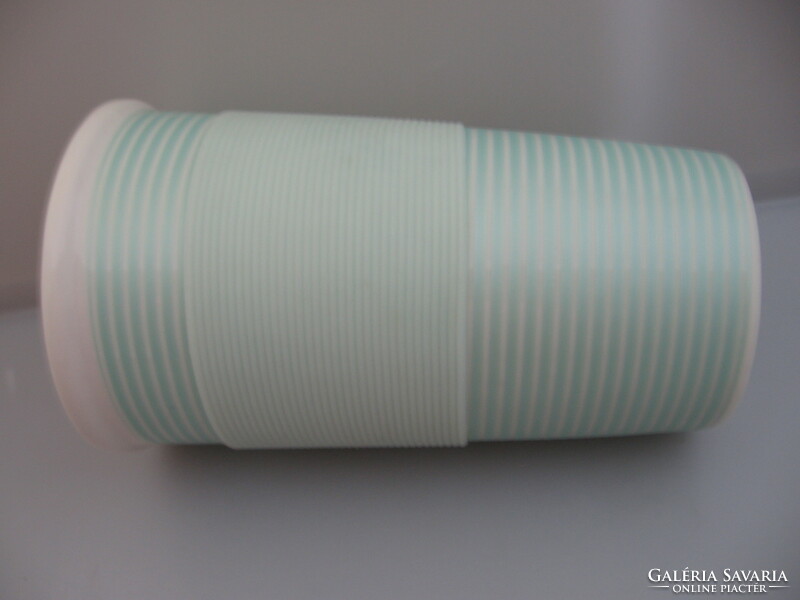 Porcelain cup green and white, with silicone cuff