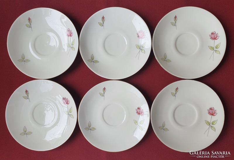 6pcs winterling marktleuthen Bavarian German porcelain saucer small plate plate with rose flower pattern