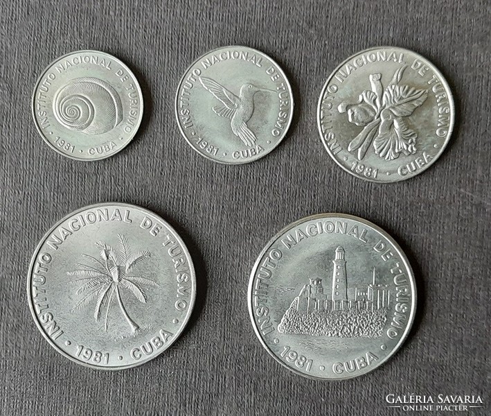 Cuba * intur 5-10-25-50 csntavos - 1 peso 1981 ounce