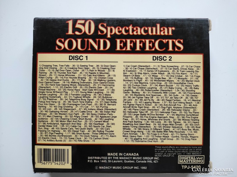 150 Sound effects cd box
