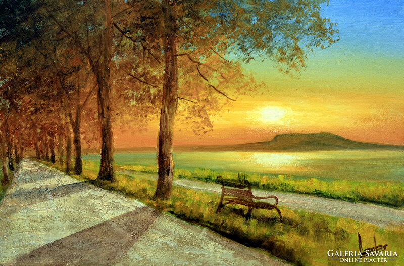 Special price! Lute pearl: shadows at dusk 20x30 cm (balaton)