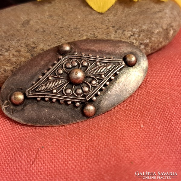 Silver-plated craftsman brooch 3 cm