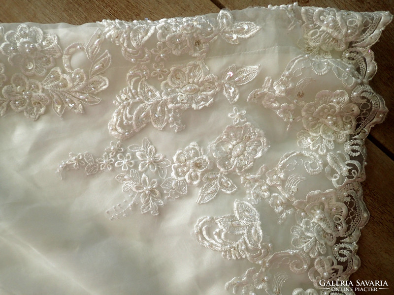 Embroidered Sequin Beaded Ginza Collection Dreamy Ecru Vintage Barge Wedding Bridal Dress