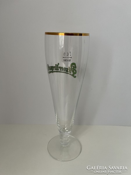 Pilsner urquell stemmed beer glass - gold rim
