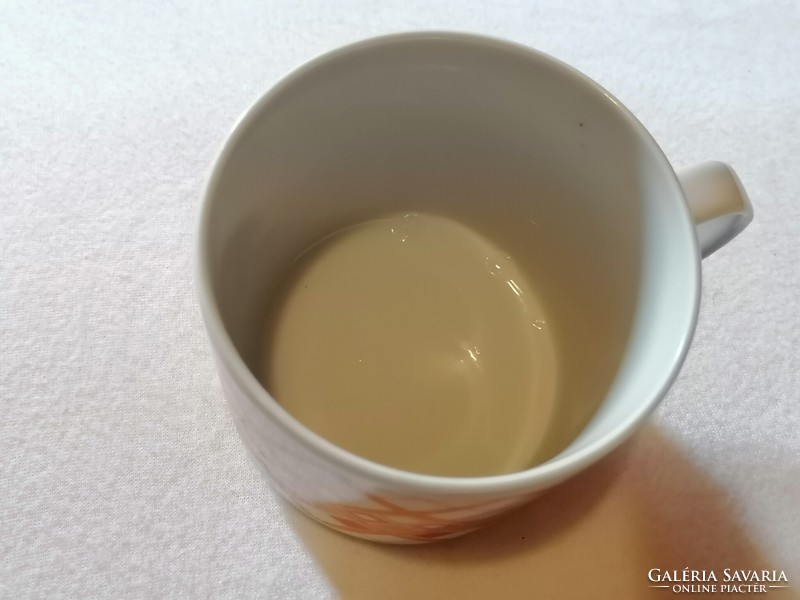 Retro, plain orange checkered cup, mug