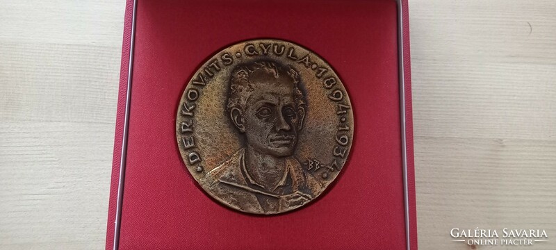 Gyula Derkovits bronze commemorative plaque wheat brown