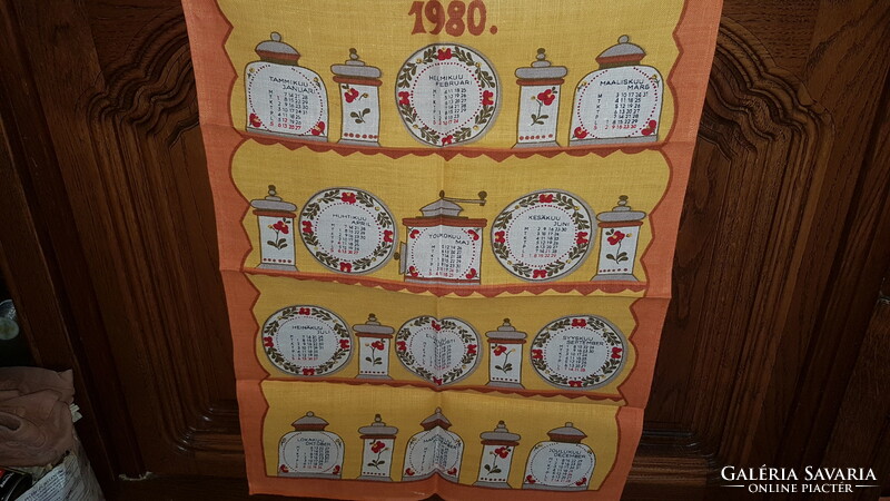 Retro linen tablecloth, l980,,--new----hardened ironed condition for sale 67x48 cm