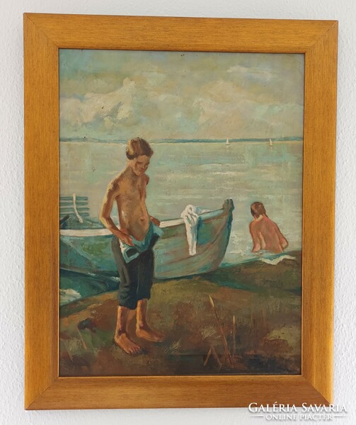 Antique painting for Balaton lovers