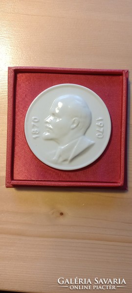Lenin emlékplakett porcelán eredeti dobozában