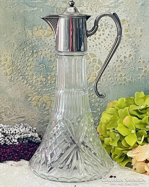 Carafe with silver-plated metal fittings