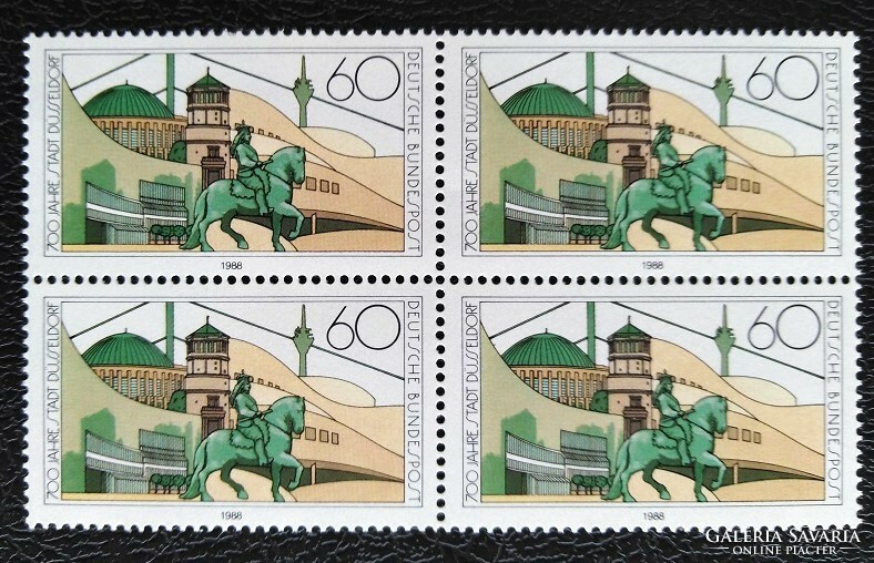 N1369n / Németország 1988 Düsseldorf 750 éves bélyeg postatiszta négyestömb