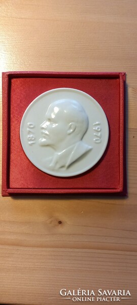Lenin emlékplakett porcelán eredeti dobozában