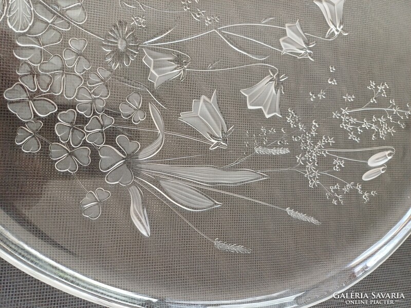 Walther glas field flower giant glass tray, cake plate