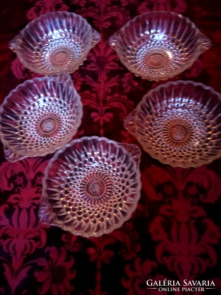 5 glass compote and salad bowls 15x12 cm xx