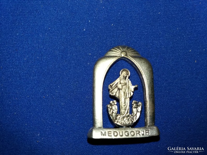 Régi Bosznia - Hercegovina keresztény MEDUGORJE zarándok emléktárgy kis fém szobor a képek szerint