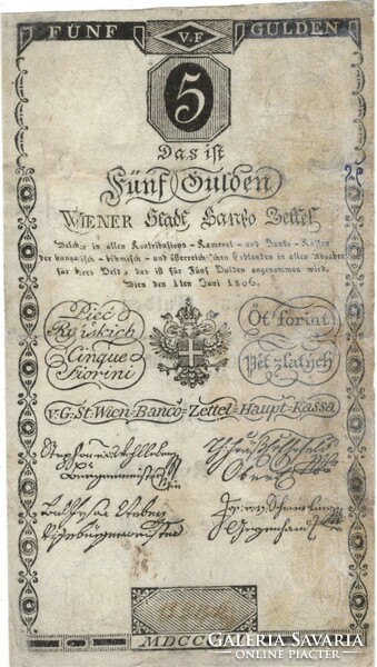 5 forint / gulden 1806 tisztított 2.