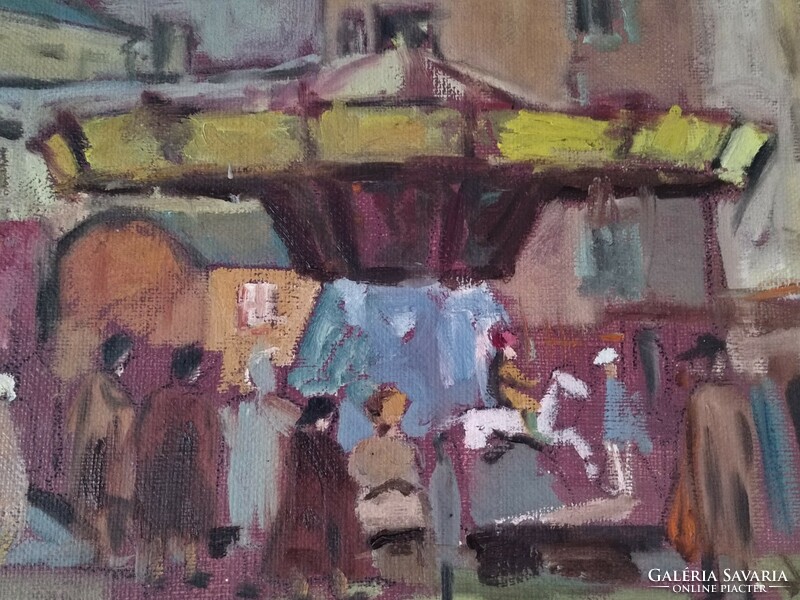 Rudolf Ullik 1900-1996 Austrian oil on canvas painting horse carousel scene