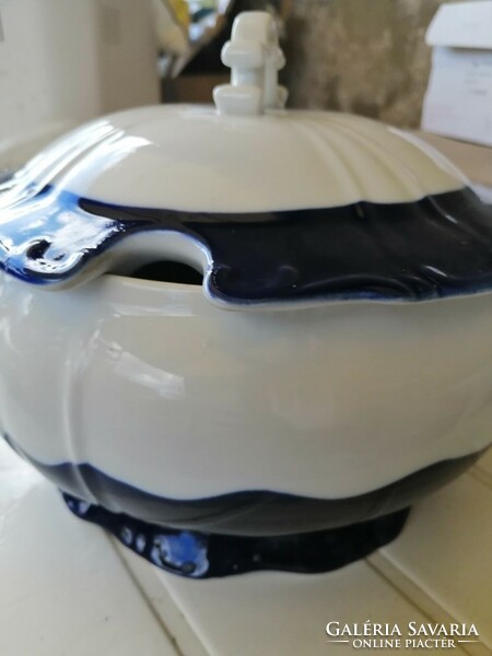 Blue and white soup bowl